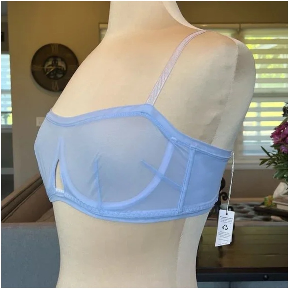 NWT We Are HAH Free People Wired Bra 30-38C Periwinkle Sheer 32C 34C 36C 38C - Picture 2 of 12